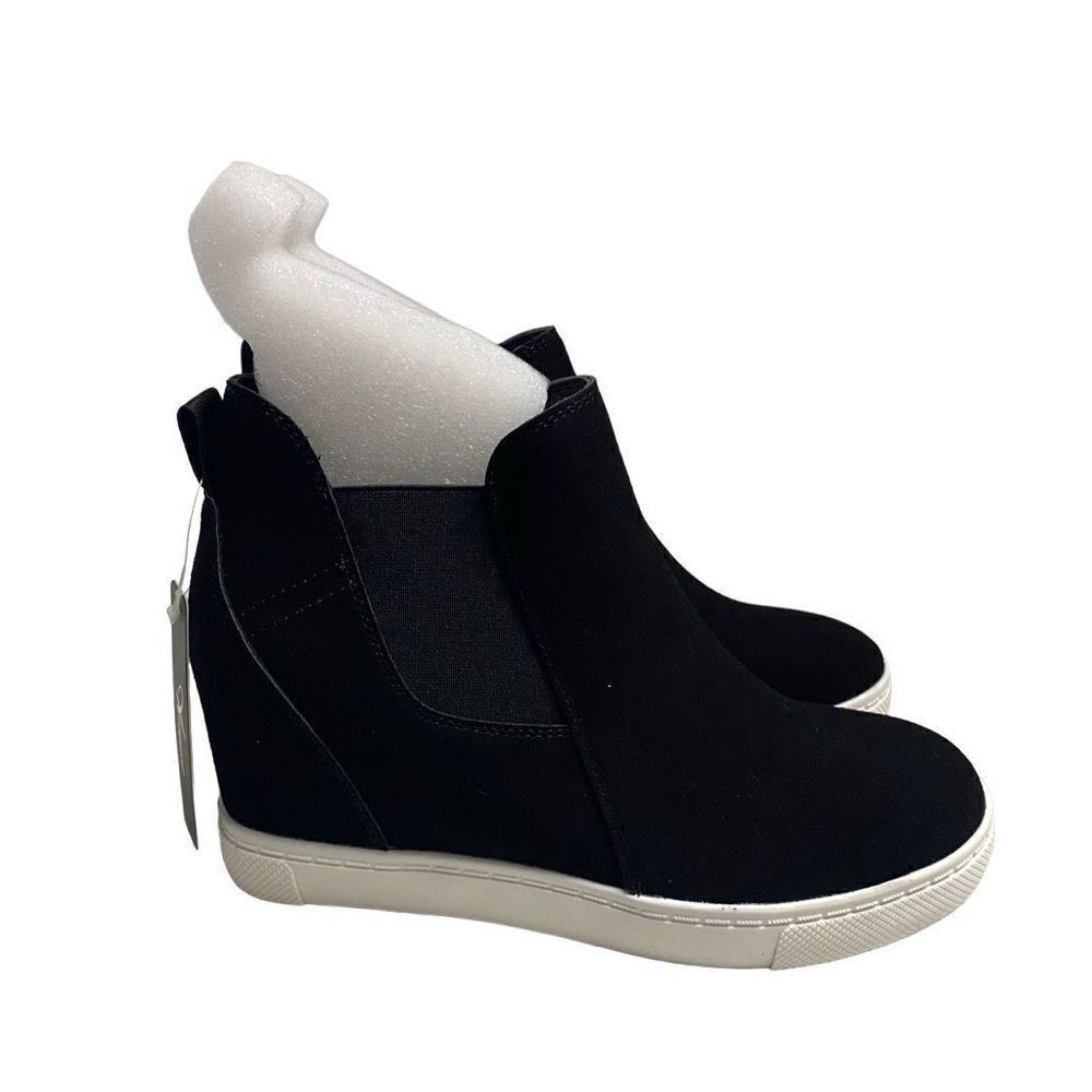 ATHLEFIT Women’s Wedge Black Booties Size 9 New With Box - Picture 3 of 12